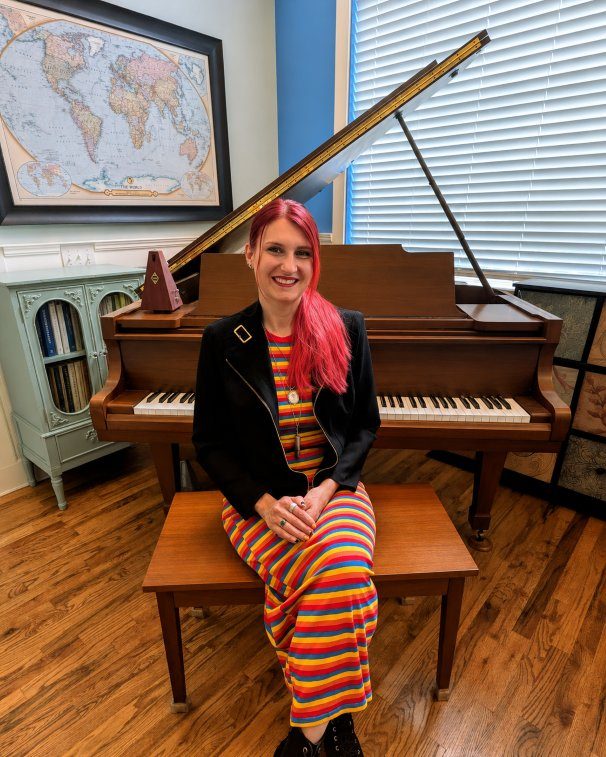 Ashton David in her piano studio